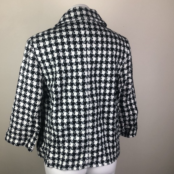 Vintage Harvé Benard Houndstooth Jacket Cape Single Button - Picture 5 of 8